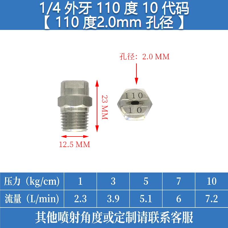 Stainless Steel High-Pressure Fan Nozzle 1/4 inch