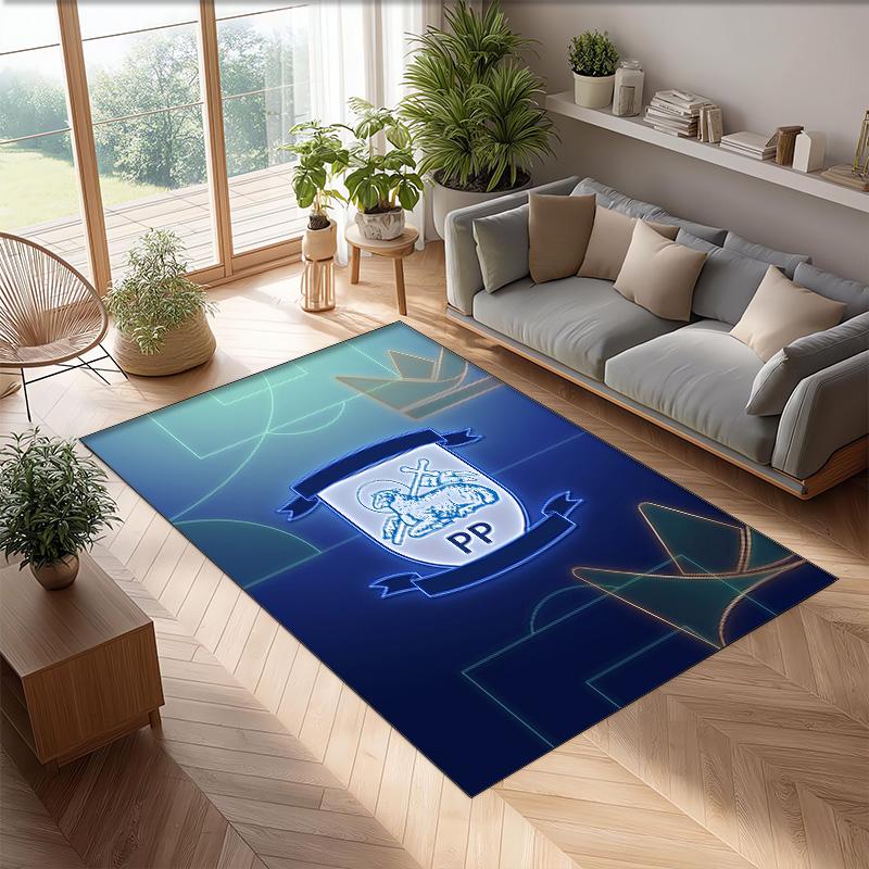 Tappeto in Velluto di Cristallo con Stampa del Preston North End Football Club, Comodo Assorbente d'Acqua Antiscivolo per Pavimenti Interni