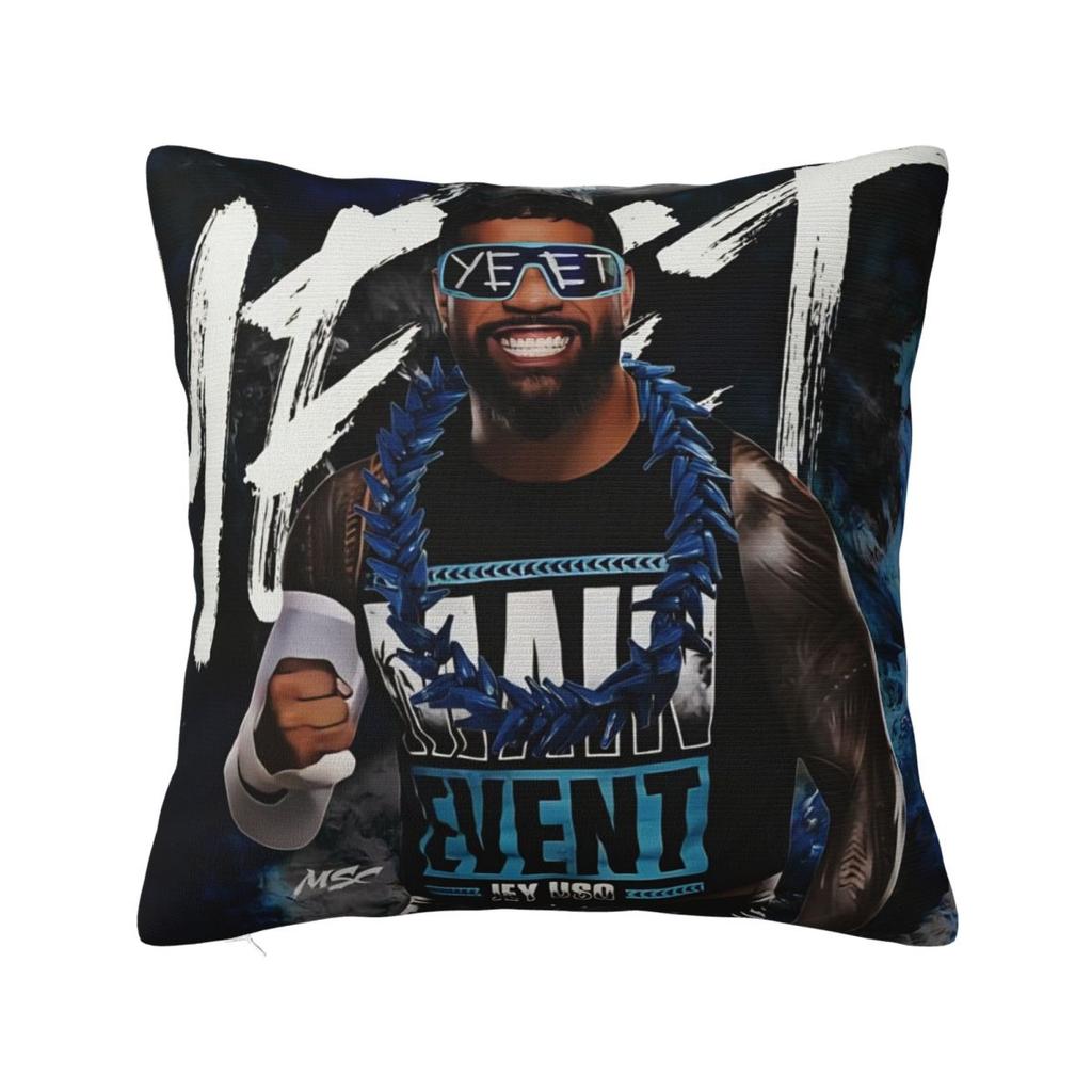 Jey Uso Yeet Wrestling Pillow Cover Morden Pillow Case Square Design Cushion Cover Pillowcases For Sofa Car Home Decor