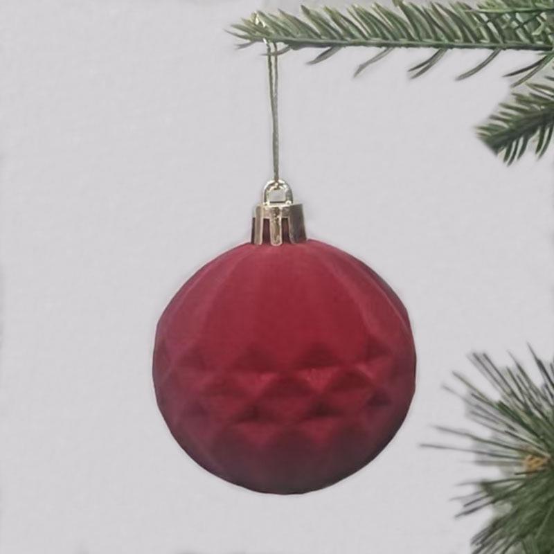 Cross-border Flocking Red Christmas Pumpkin-Shaped Ornaments - Irregular Plastic Tree Decorations