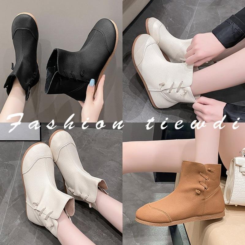 Large Size Flat-bottomed Short Fashion Boots for Women, New Autumn and Winter Models, One-pedal Single Boots for Women