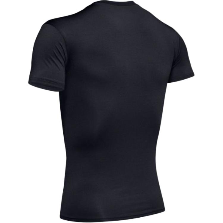Under Armour Solid Color Sports Compression T-Shirt Crew Neck Men Tops Black 1216007-001