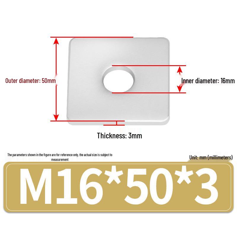 304 Stainless Steel Thickened Square Flat Washers M4-M24