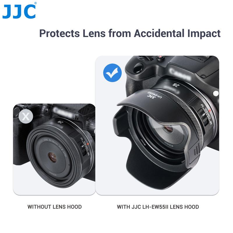 JJC Lens Hood Protector For Canon RF 28mm f/2.8 STM Lens Camera Lens Accessories Replace Canon EW-55