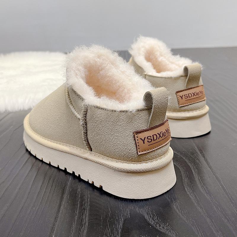 2025 neue Schneestiefel Damen Fellintegrierte Kurzstiefel Nordosten verdicktes Samt Boken Schuhe Baumwollschuhe rutschfest