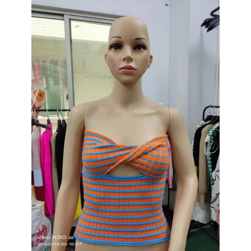 Frühlings- und Sommer-Damenpullover Gestrickte Neckholder-Tops und trägerlose Westen