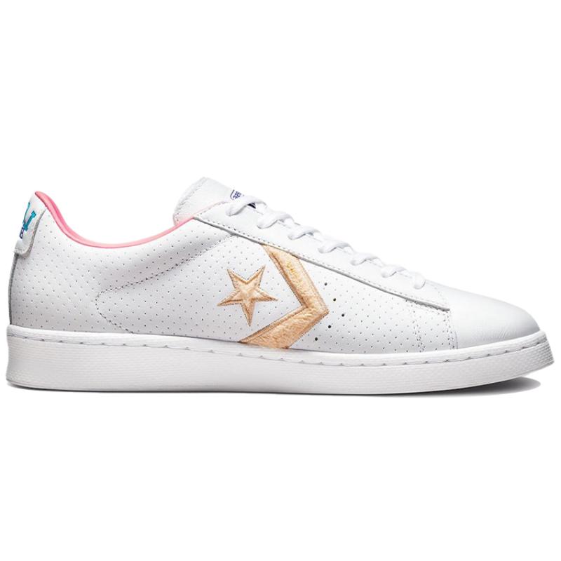 Space Jam X Converse Cons Pro Leather Low "Lola" Air Slam Dunk Collaboration Non-slip and Durable Low-top Unisex Platinum Pink