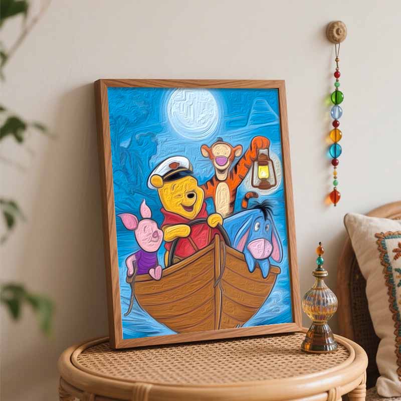 Disney Winnie The Pooh Oil Paint Digital Painting Art Kit Handmade DIY Painting Kit Home Decor