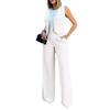2024 Euro-American Fashion Suit: Vest & Wide-Leg Pants Set