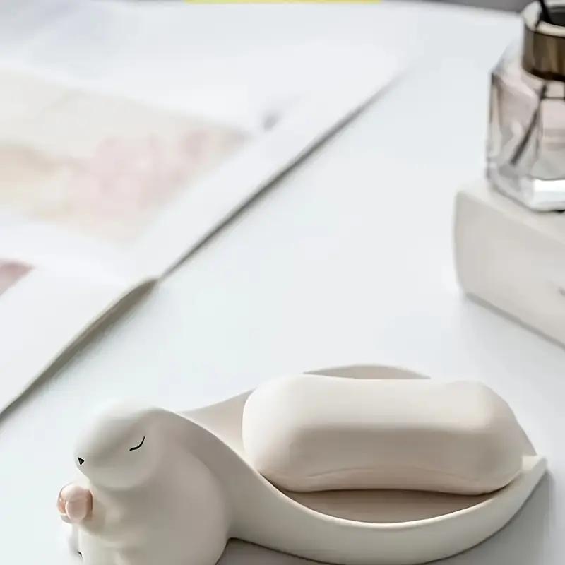 Ute Big Rabbit Soap Rack Container Smooth Toilet Soap Bowl Box Tray Bathroom Accessories Toilet Tools Home Decoration