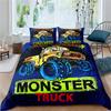 Monster Car King Queen Duvet Cover Cartoon Bedding Set For Boys Lovely Toy Truck Comforter Cover 2/3pcs Polyester Quilt Cover
