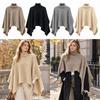 High Collar Knitted Scarf Pure Color Overcoat Style Scarf New Winter Scarf  Women