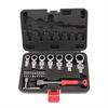 8mm-19mm Metric Replaceable Diameter One-way Ratchet Heads, 20 Piece Flex Head Ratchet Wrench Set, Combination Ended Spanner Kit