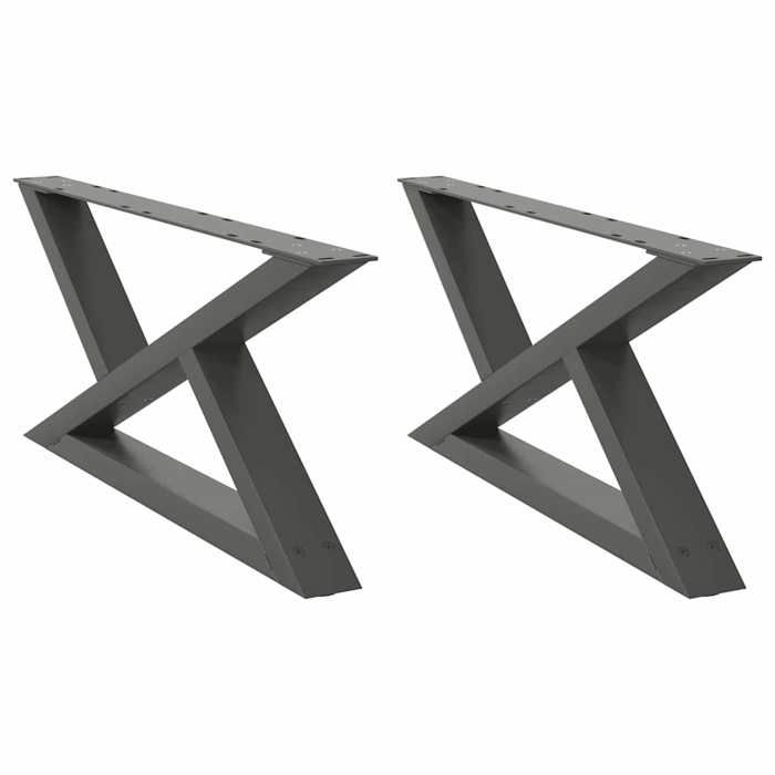 VidaXL Coffee Table Legs 2 Pieces Anthracite 70 X (30-31,3) Cm Steel 4012694