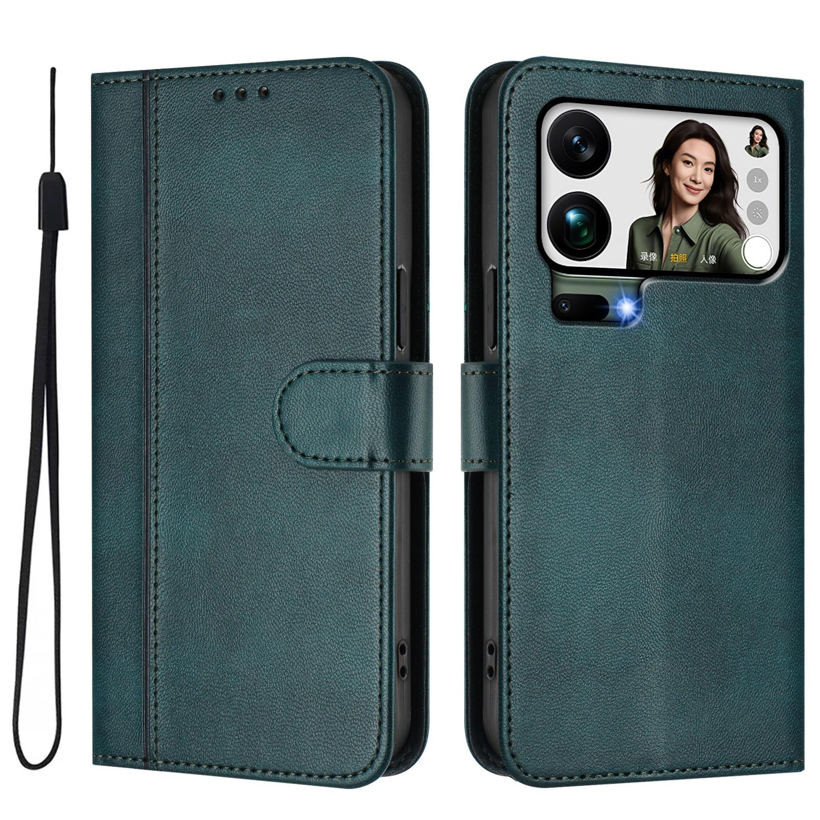 

For Xiaomi 17 Pro Max Cases Wallet Stand Retro Texture Leather Phone Cover with Lanyard
