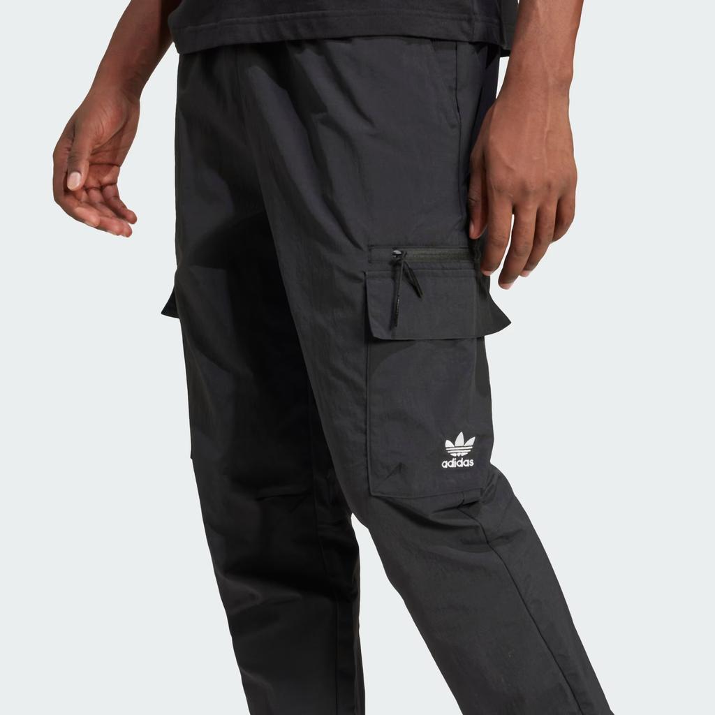adidas Pantaloni Cargo con Logo Originals e Vita Elastica da Uomo Pantaloni Neri JD2453