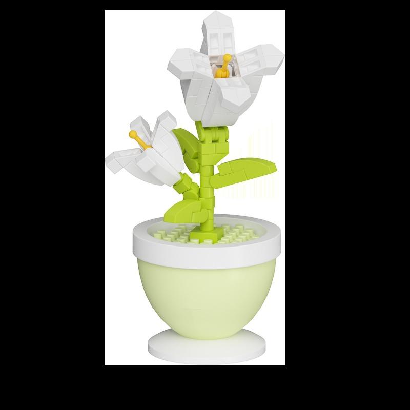 Secret Flower Language Rose Sunflower Eternal Flower Potted Ornaments Hand-assembled Building Blocks Toys Girls Gifts