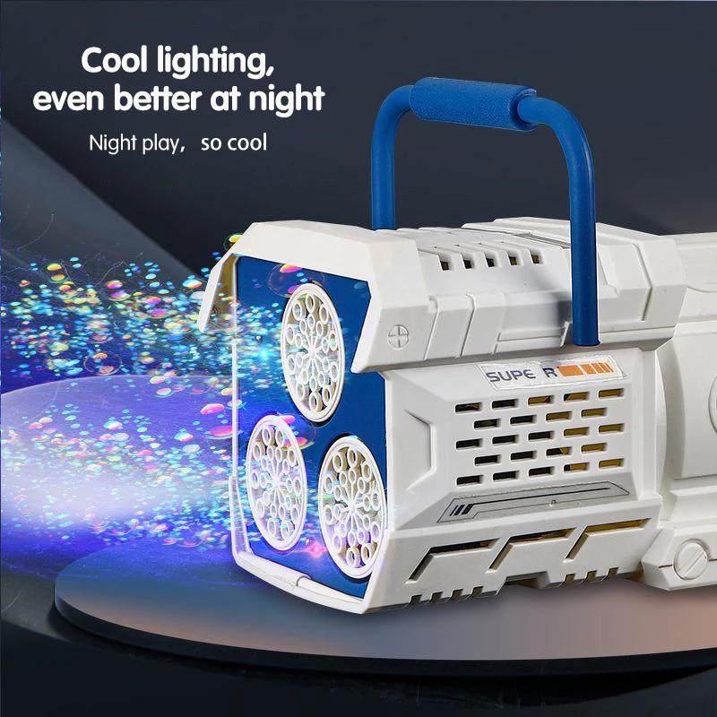 60 Holes Handheld Bubble Gun Electric Automatic Soap Blowing Machine With Led Light Outdoor Wedding Party Game Kids Toys Gifts