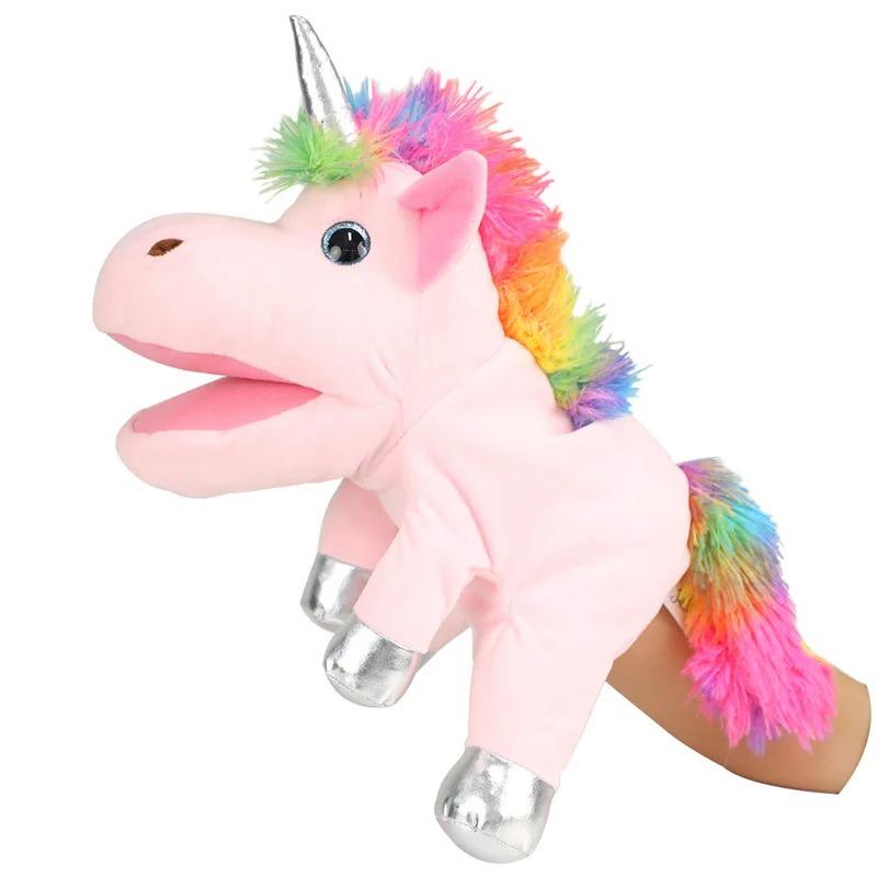 1/2 Stück Einhorn Handpuppe Plüschtier Stofftier Weiche Figur Kinder Pädagogisch Kindergarten Spielzeug Geschenk für Kinder Geburtstag