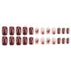 Xiaohongshu Trendy Wine Red Gradient Wearable Nail Tips for a Spicy Look