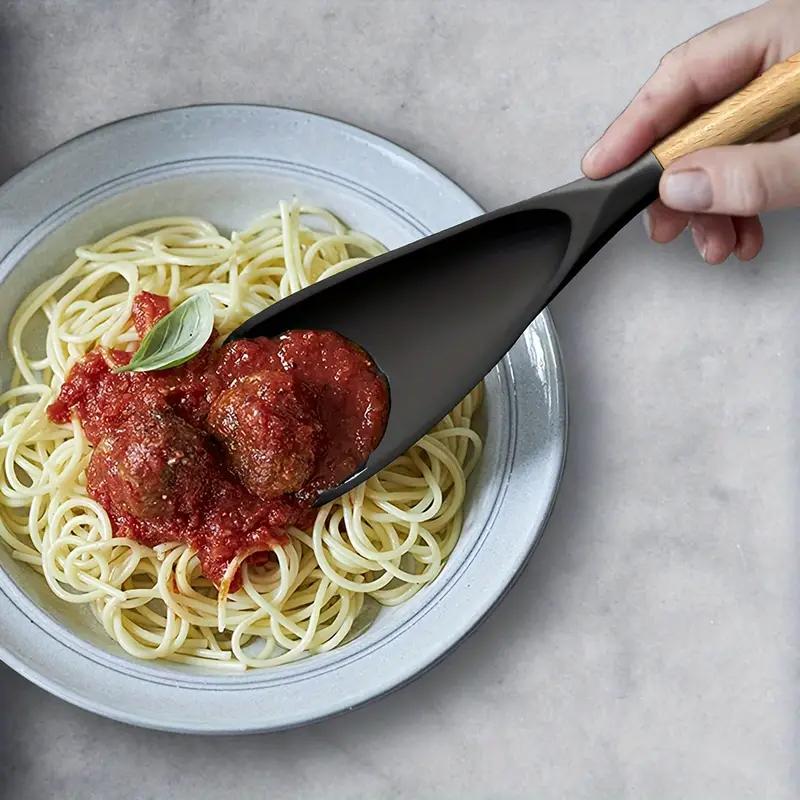 Silicone Cooking Spatula Wooden Handle Dense Shovel Fried Fish Omelette Shovel Non-stick Salad Mixing Spoon Kitchen Tools