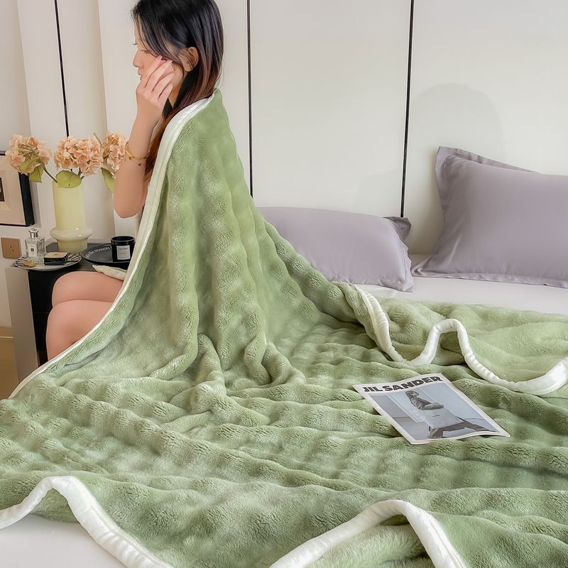 Fleece Throw Blanket for Couch - 300GSM Soft & Warm Fluffy Lilac Blanket, Decorative and Giftable Striped Blankets for Women, Men