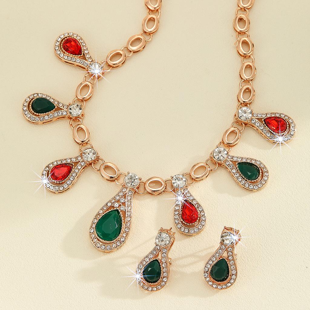 Vintage Colored Necklace Earring Set