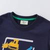 European & American Children's Autumn Loose Hoodie with Construction Vehicle Embroidery