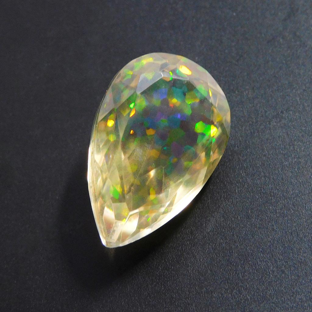 Lab Created Doublet Opal Pear 12 Ct Excellent Certified Loose Gemstone