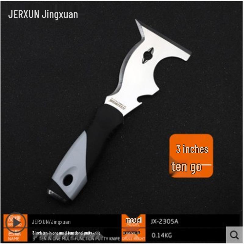 Fukuoka Stainless Steel Multifunctional Putty and Grout Knife - Thickened Scraper and Large Trowel