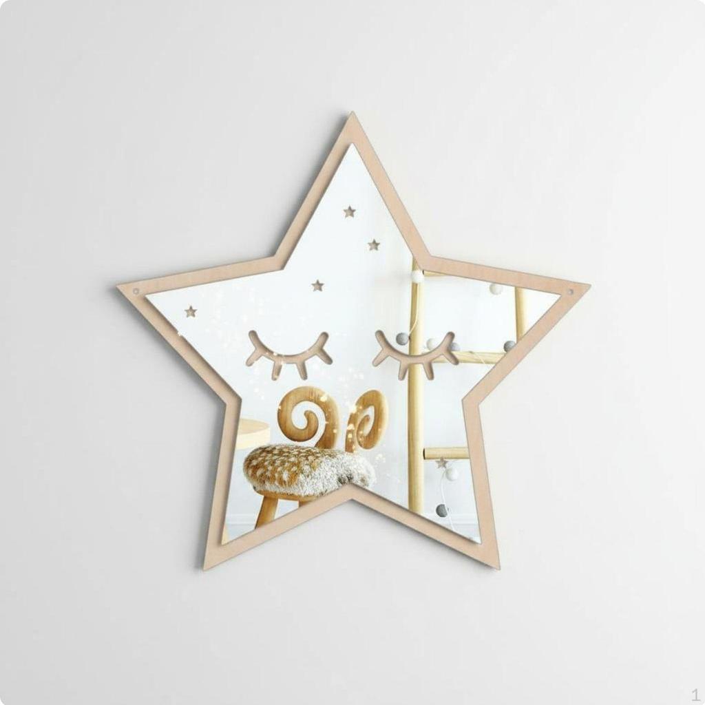 Specchio Autoportante a Forma di Animale con Cornice in Legno, Design Creativo da Parete, Decorazione per Asilo per Bambini,