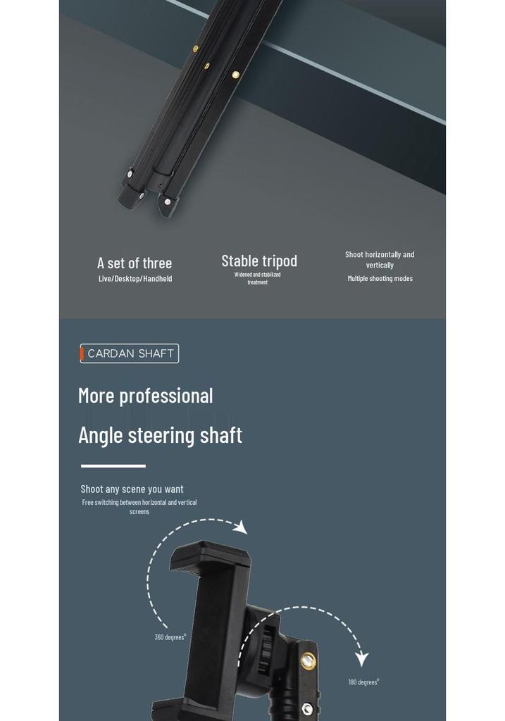 Foldable Phone & Camera Holder Tripod for Live Broadcast & Photography