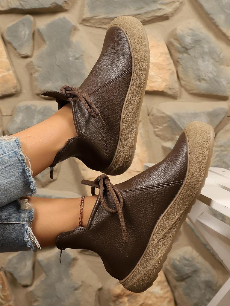 Damen Retro Kuhfell Stiefeletten - Weiches Leder, Rutschfeste Sohle, Bequem & Warm für Herbst und Winter