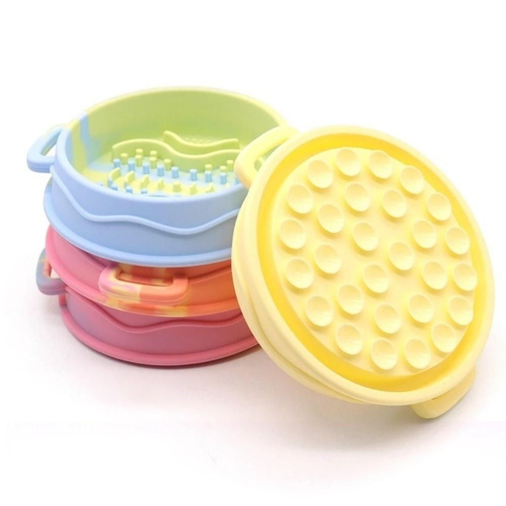 Silicone Anti-Choke Bowl Dual Handles Dog Treat Bowl Colorful Dog Slow Feeder Bowl  Pet Enrichment