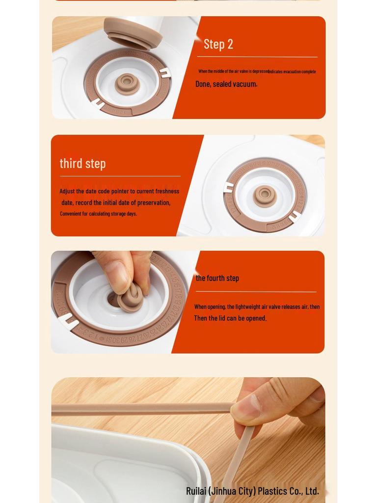 Food Grade Vacuum Sealing Storage Box with Manual Pump