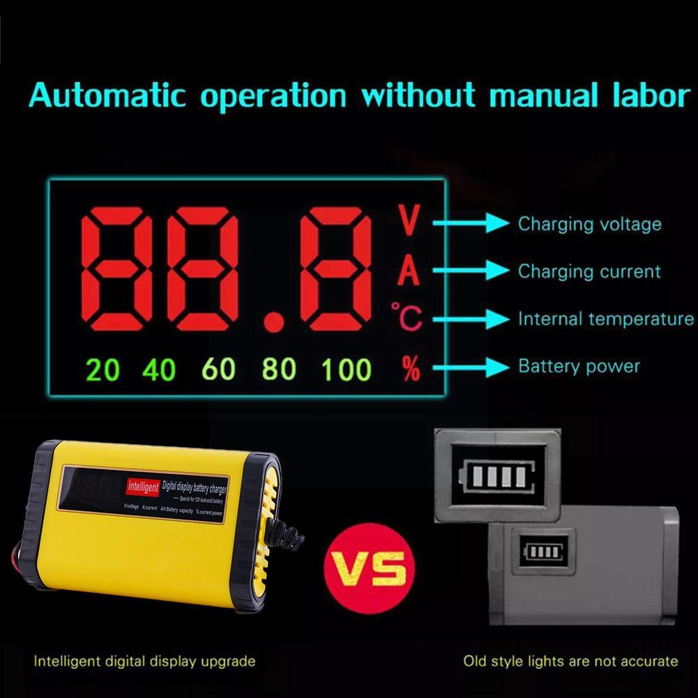 12v 2a Car Battery Charger Led Display Motorcycle Batteries Power Charge Short Circuit For 12v 12ah 14a Lead-aci Y1L4