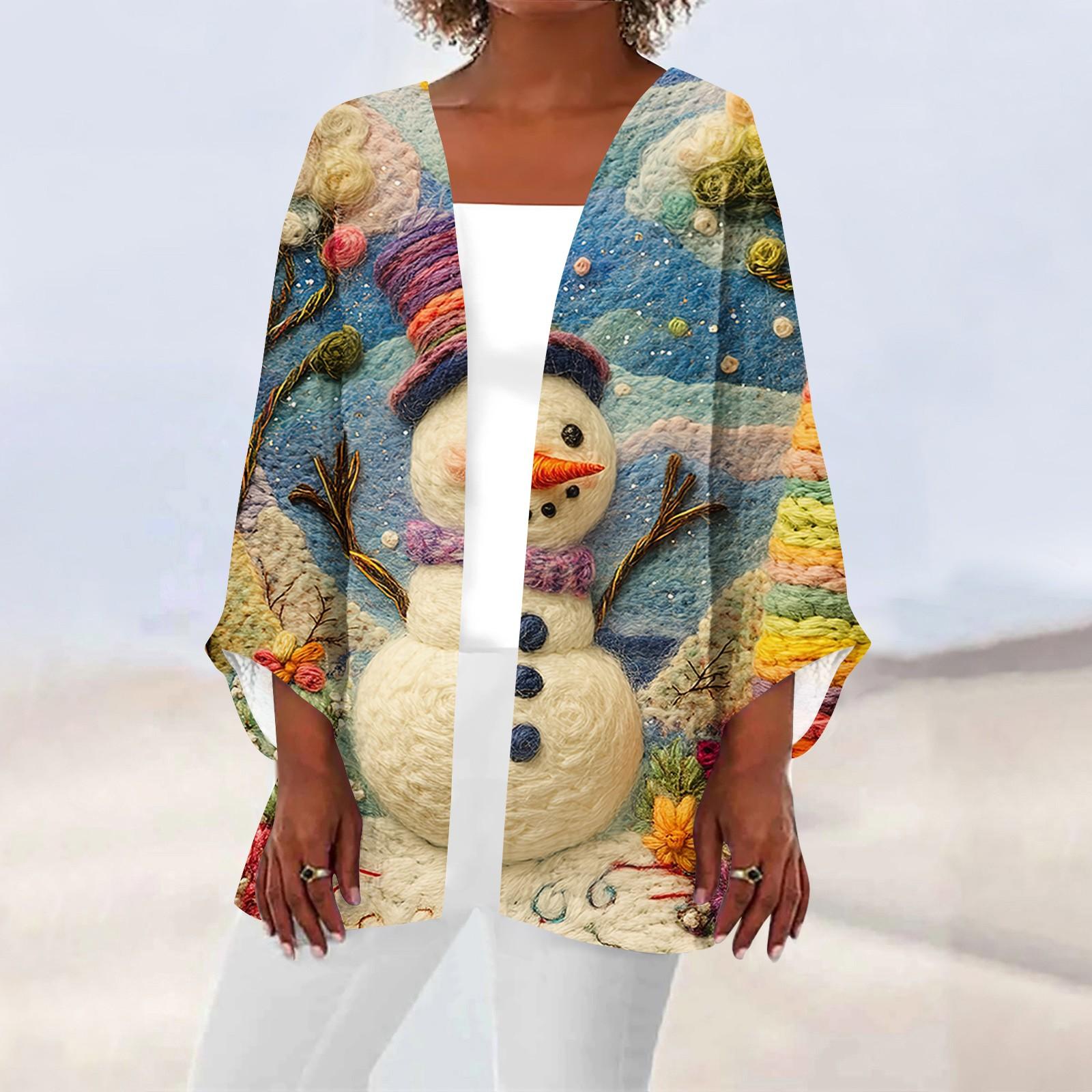 

Женская повседневная модная легкая куртка средней длины с принтом, кардиган XXXXXL светло-синий