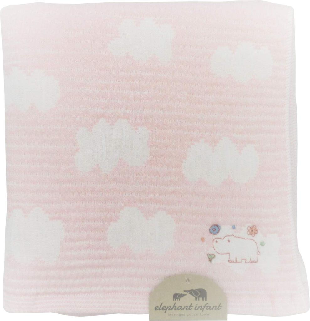 Bath Made In Baby Meringue Elephant Infant PI Jōgan Towel, Japan, 50x100cm, Gauze, Pink, Design, ELMG-250