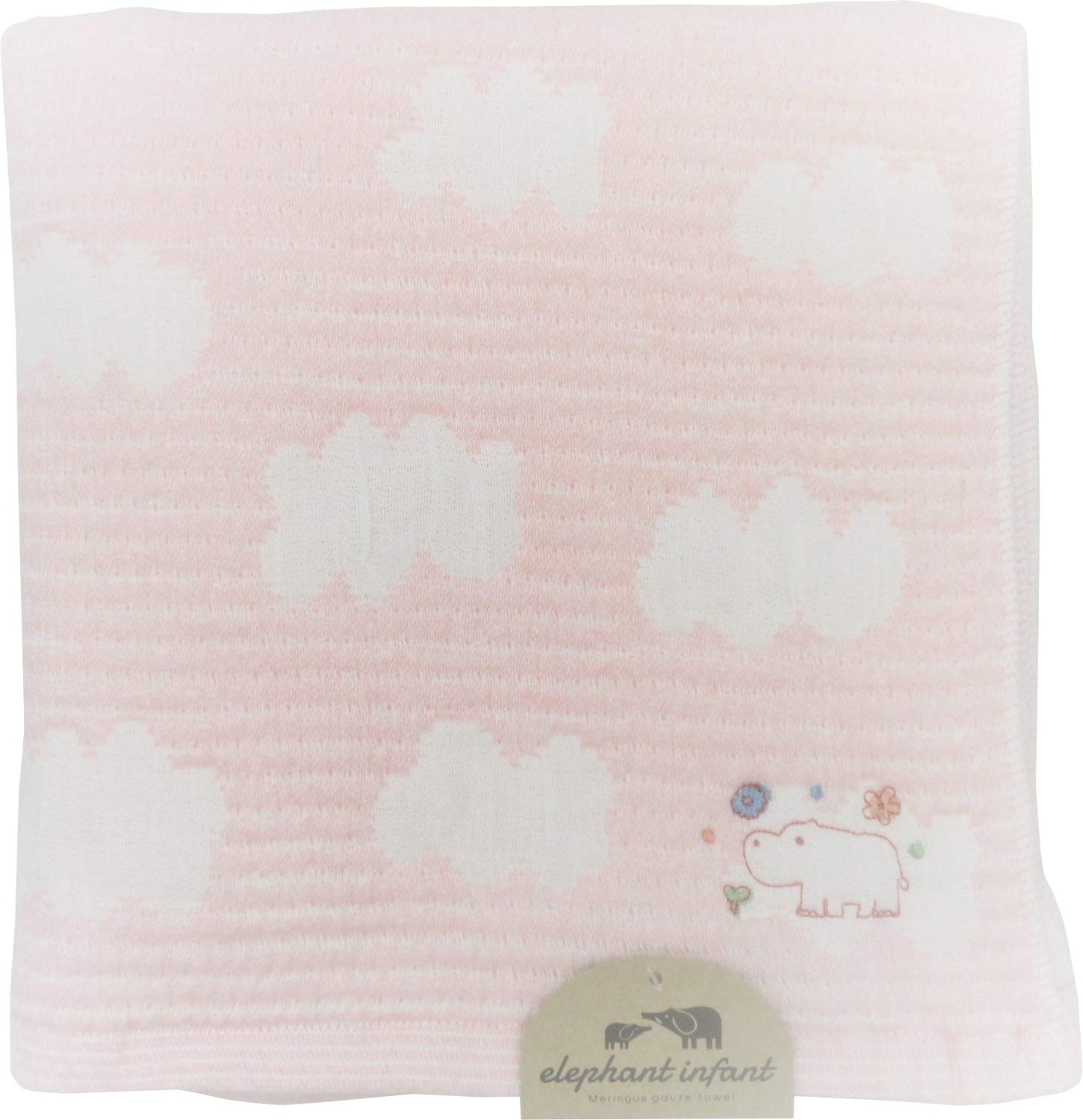 

Bath Made in Baby Meringue Elephant Infant PI Jōgan Towel, Japan, 50x100cm, Gauze, Pink, Design, ELMG-250 розовый