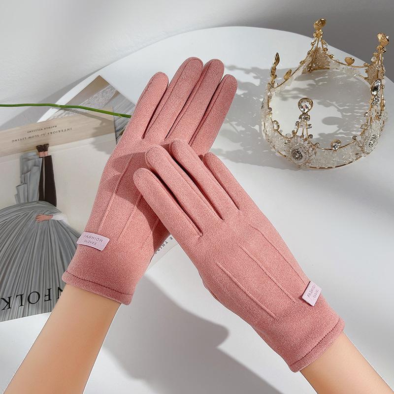 Перчатки женские осенне-зимние флисовые утолщенные теплые с сенсорным экраном