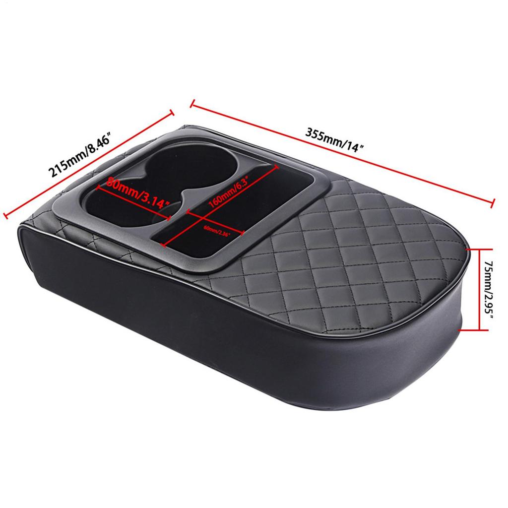 Armrest Cushion Cup Holder Phone Slot Interior Organizers Center Console Cover For Vehicle Truck SUV Daily Commute Long Time