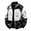 Męska stylowa kurtka F1 Racing ze skóry PU z haftem - Styl motocyklowy i baseballowy