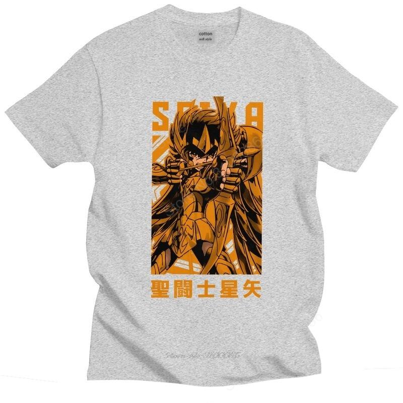 Saint Seiya Knights Of The Zodiac T Shirt Men Cotton Tees Sagittarius Seiya Anime Manga Tshirts Short Sleeved Graphic T-shirt