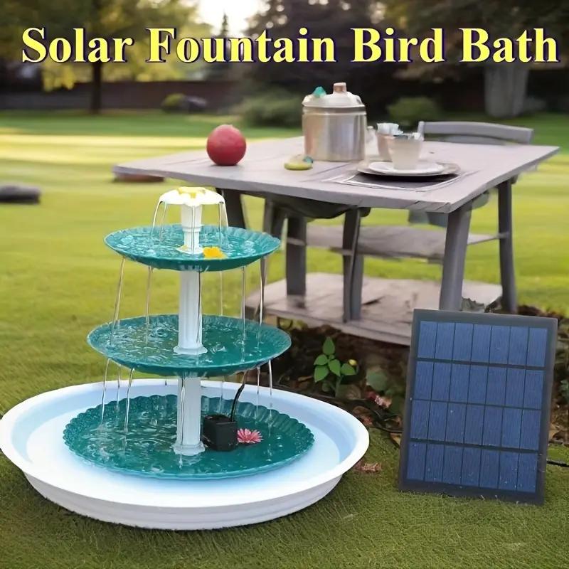 Solar Fountain Pump DIY 3.5W Solar Water Pump with 3 Tiers Birdbath Solar Fountain Detachable Solar Pump For Birdbath Fish