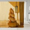 Funny Capybara Shower Curtain Waterproof Polyester Fabric Lovely Nature Wildlife Bath Curtain Japanese Style Bathroom Decor