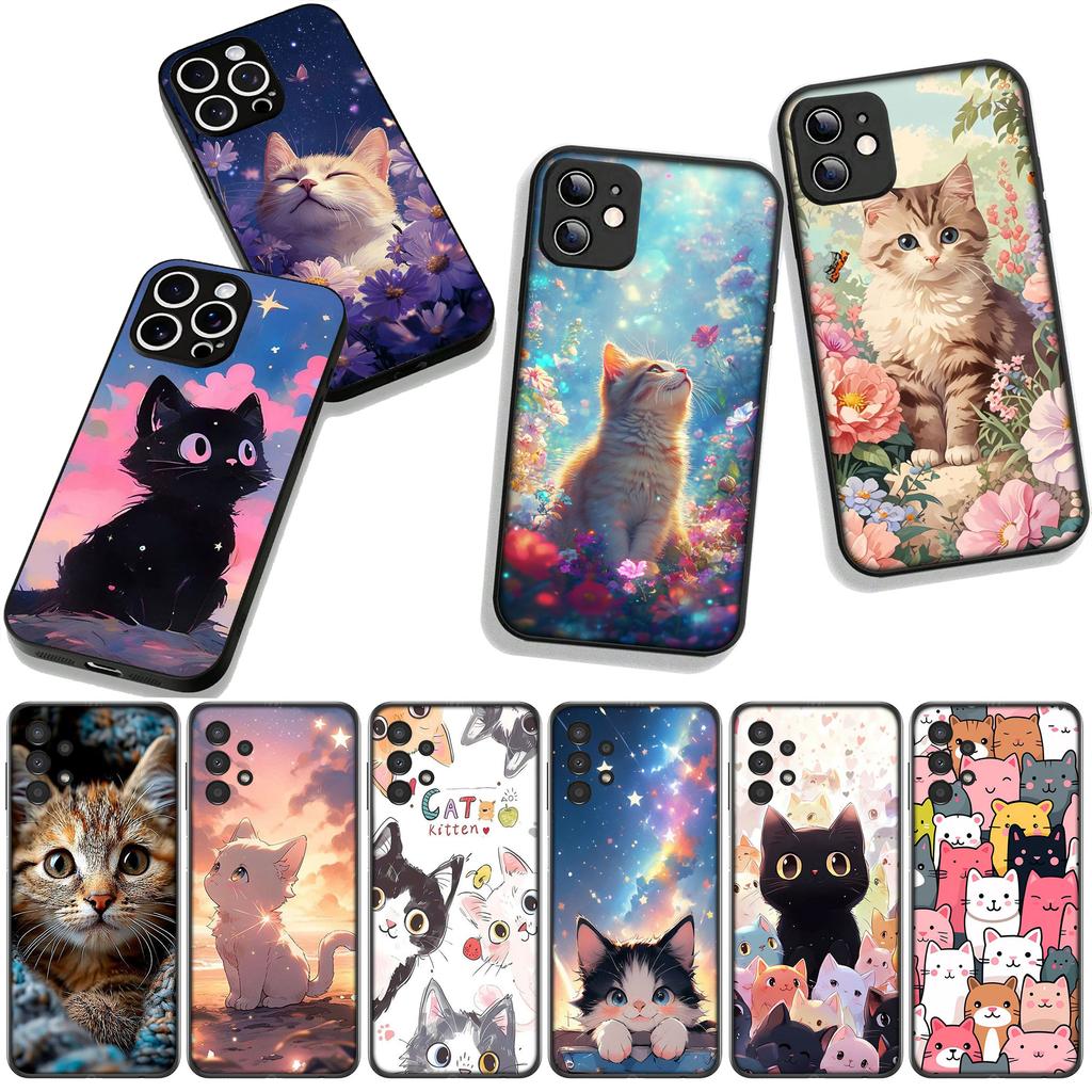 Cartoon Kitten Cat Eyes Lovely Phone Cover for Apple iPhone 16 15 14 Plus 13 12 Mini 17 Pro Max + ProMax 16E Air Case