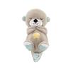 Peluche Lontra Respirante con Luce e Suono, Compagno Musicale per Dormire e Giocare per Neonati, Regalo per Bebè