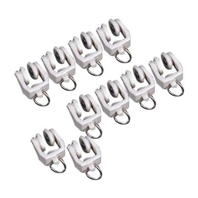 Bendable Plastic Hanging For Windows Shower Curtain Curved Sliding Slider Curtain Track Drapery Hook Curtain Wheel