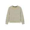 Emerald Checkered Crew Neck Casual Pullover Sweatshirt Women Sweatshirt F11W414201F-ZA