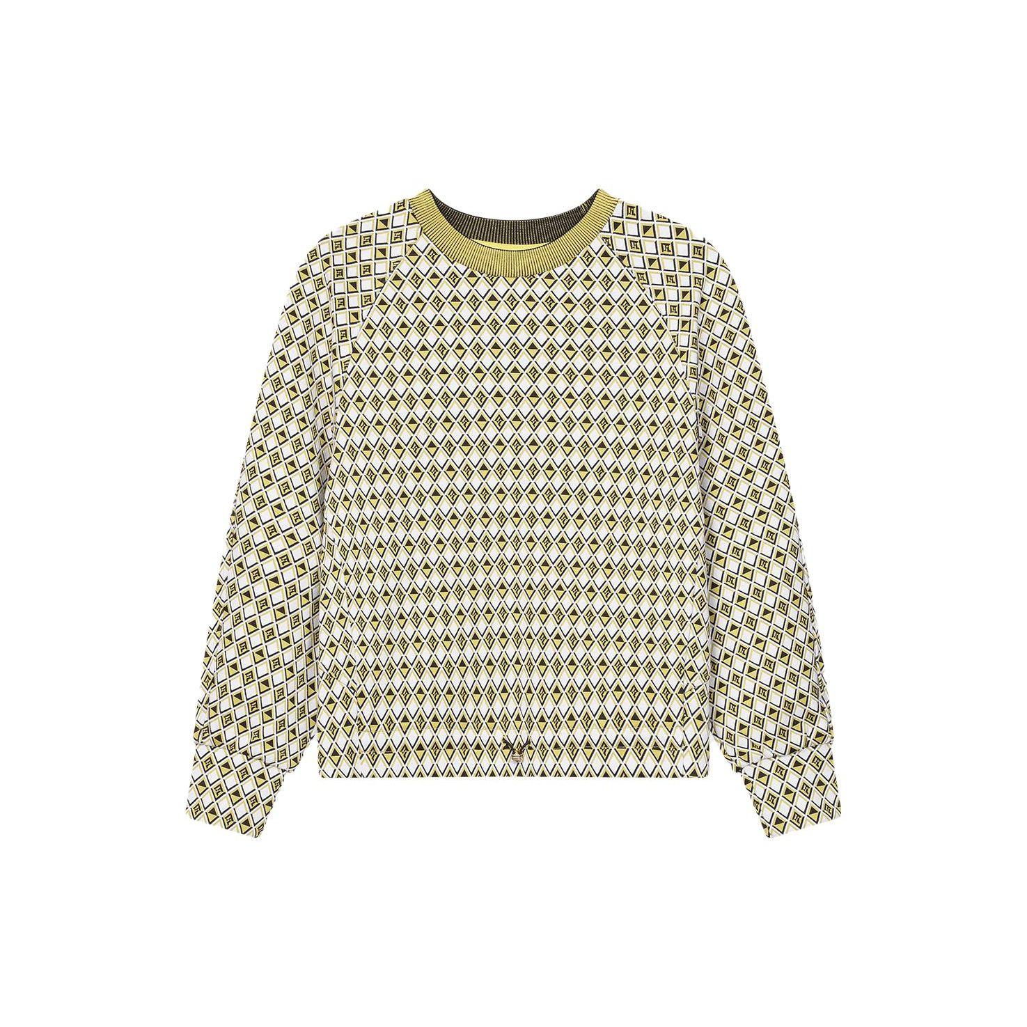 

FILA Emerald Checkered Crew Neck Casual Pullover Sweatshirt Women sweatshirt F11W414201F-ZA M